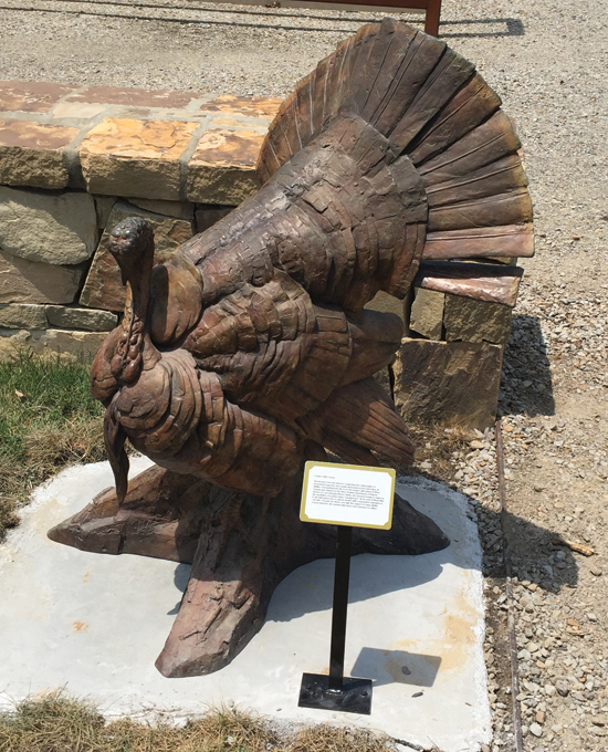 The Turkey bronze statue by artist Walter Matia at Joe Crafton's Sportsman's Complex